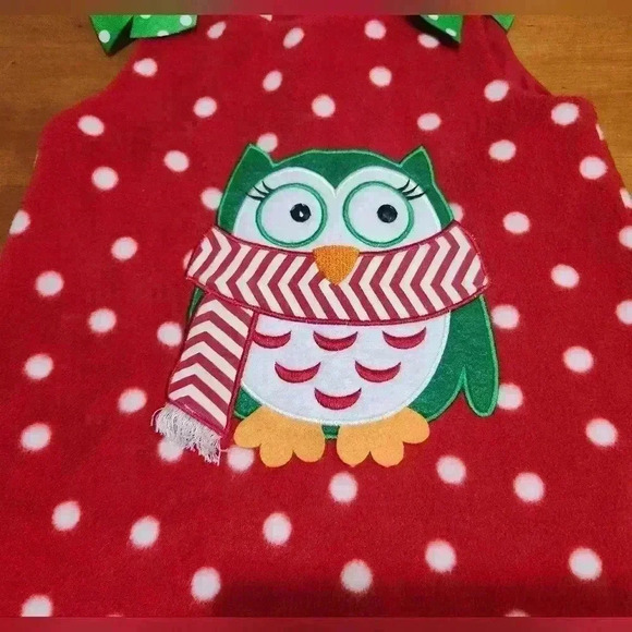 Bonnie Jean Girls Polka Dot Owl Christmas Dress Girls Size 6 - Picture 3 of 6